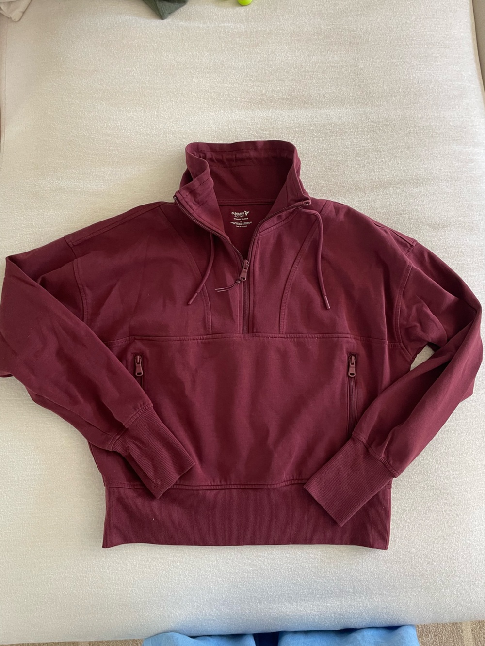Old Navy Active Dynamic Fleece Maroon Half-Zip Sweater NWOT
